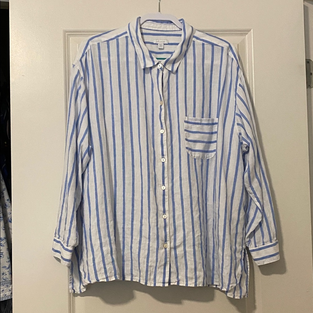 J. Jill Love Linen Striped Blouse